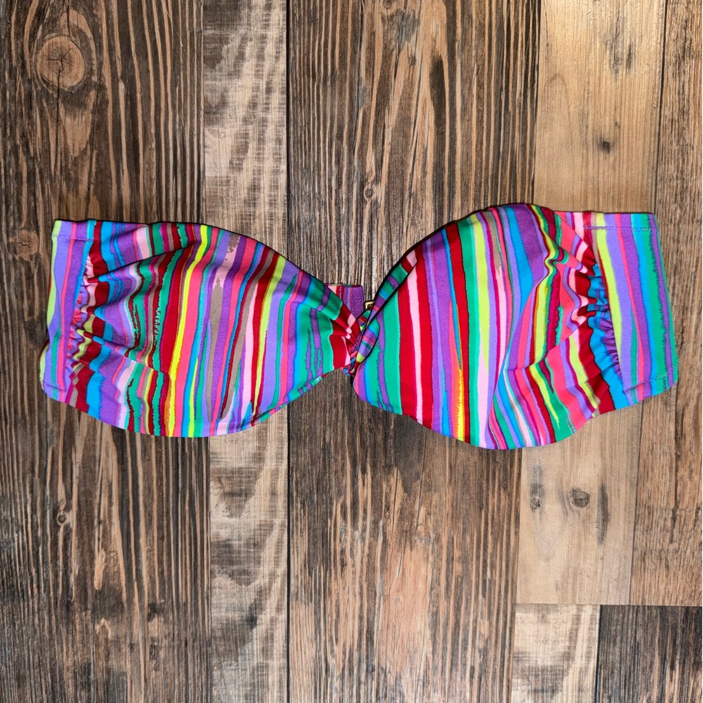 Victoria’s Secret Strapless Striped Bikini Top Size Medium